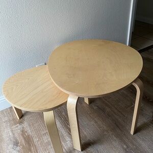 Round Birch Nesting Side Tables - Light Wood